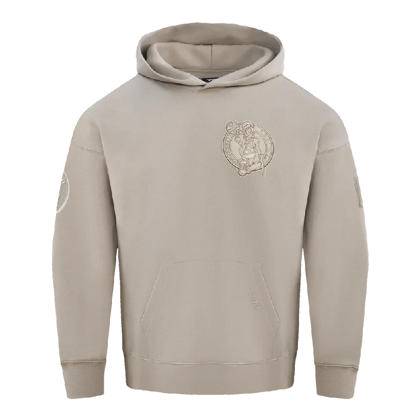 NBA BOSTON CELTICS NEUTRAL DROP SHOULDER FLC PO HOODIE (TAUPE)