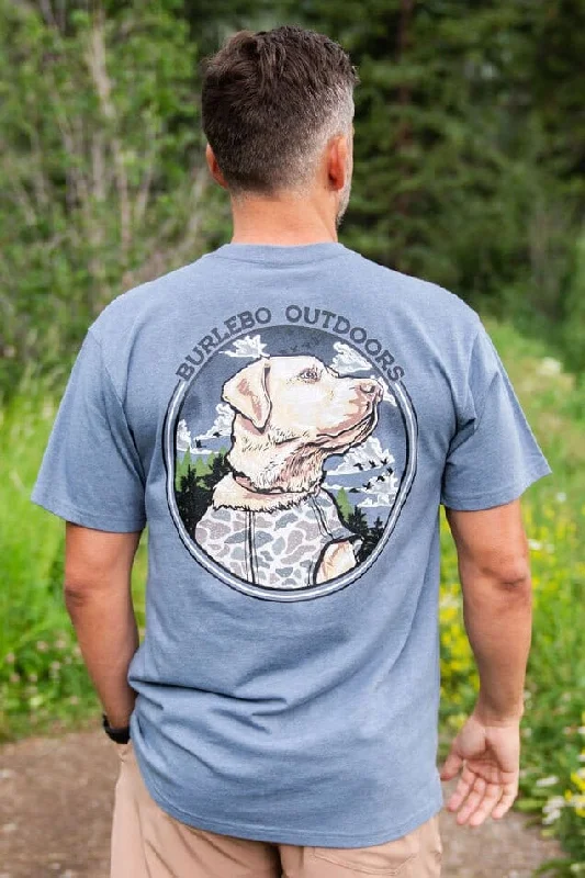 Camo Hunting Dog - SS - Heather Blue Jean