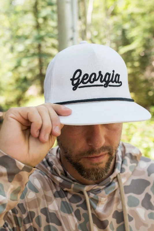 Cap - Georgia Script - White