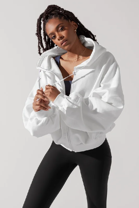 Zip Cloud Hoodie - White