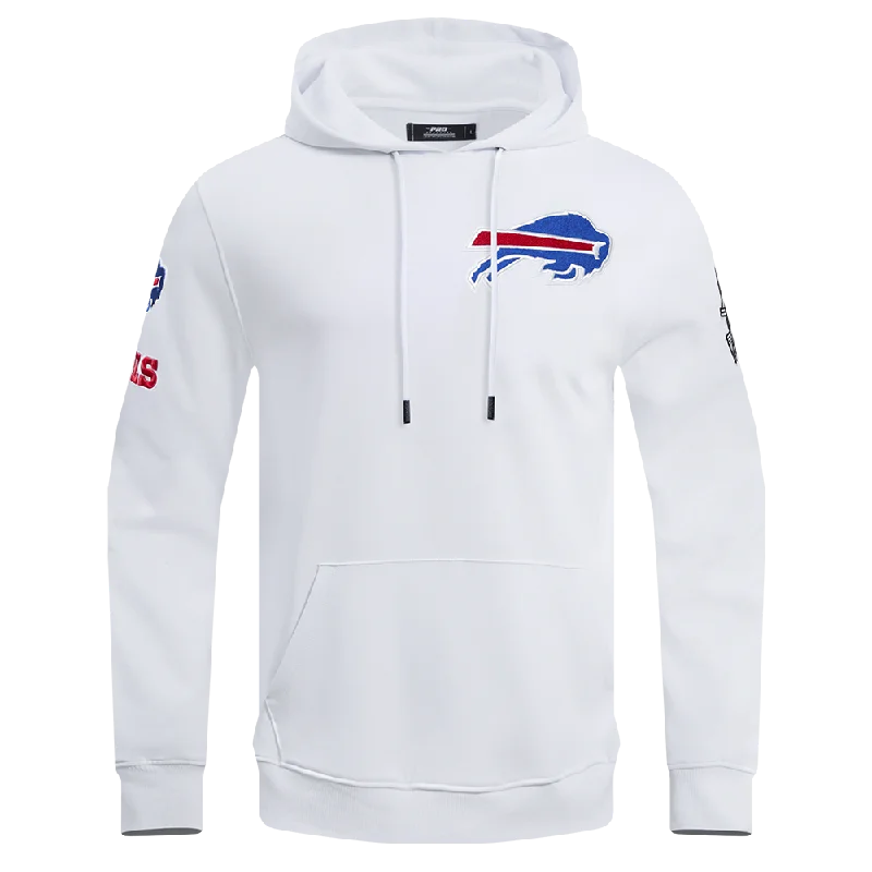 NFL BUFFLO BILLS CLASSIC CHENILLE MEN'S PO HOODIE (WHITE)