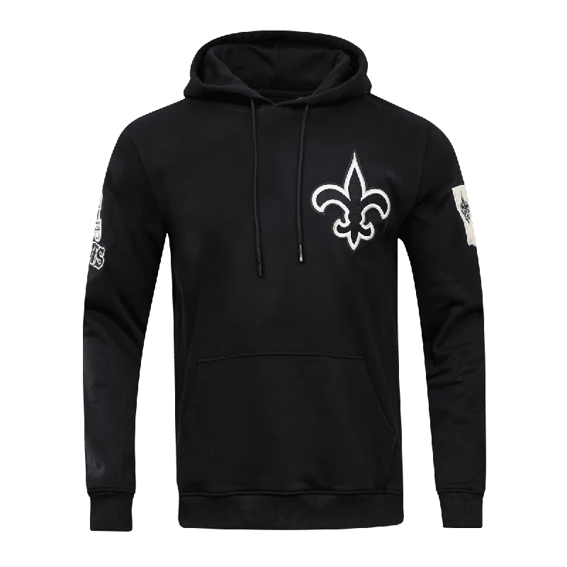 NFL NEW ORLEANS SAINTS CLASSIC CHENILLE MEN'S PO HOODIE (BLACK)