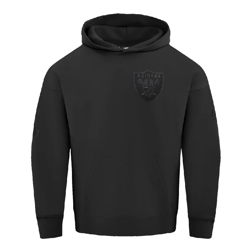 NFL LAS VEGAS RAIDERS NEUTRAL DROP SHOULDER FLC PO HOODIE (BLACK)