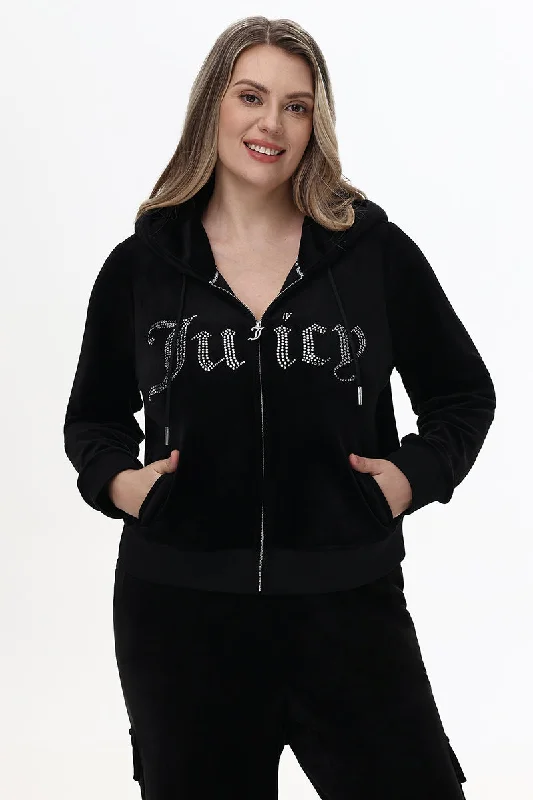 Plus-Size Front Bling Hoodie