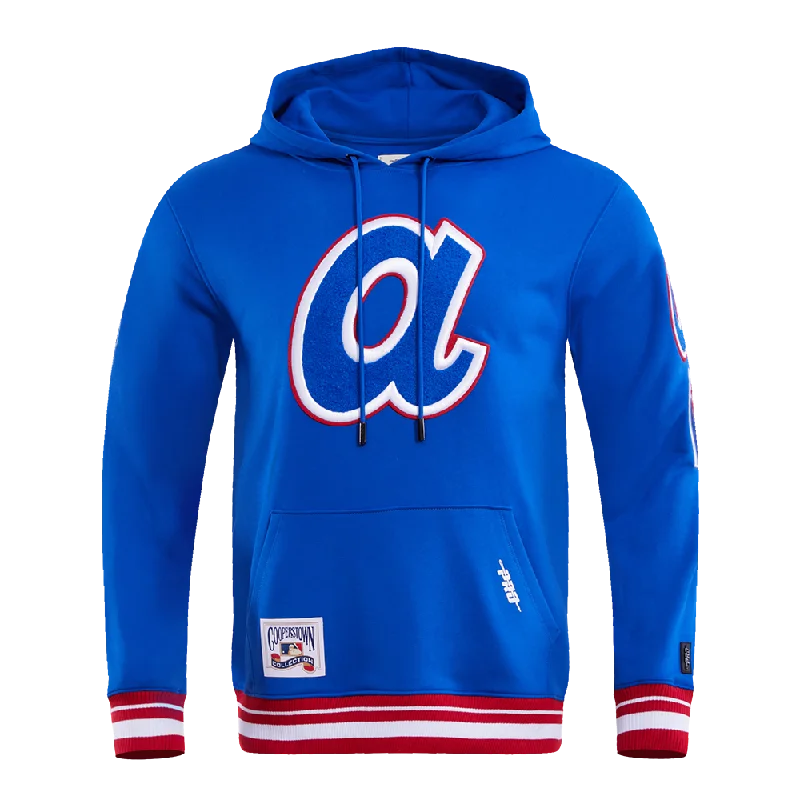 MLB ATLANTA BRAVES RETRO CLASSIC MEN'S PO HOODIE (ROYAL/RED)