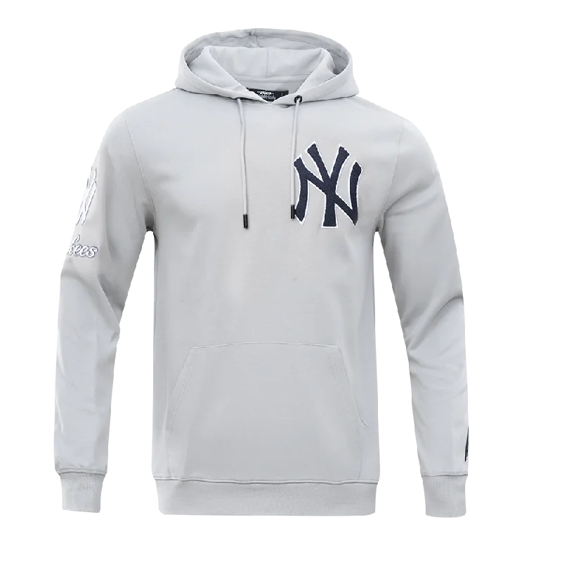 MLB NEW YORK YANKEES CLASSIC CHENILLE MEN'S PO HOODIE (GRAY)