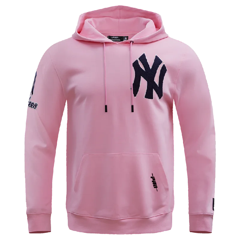 MLB NEW YORK YANKEES CLASSIC CHENILLE MEN'S PO HOODIE (PINK)