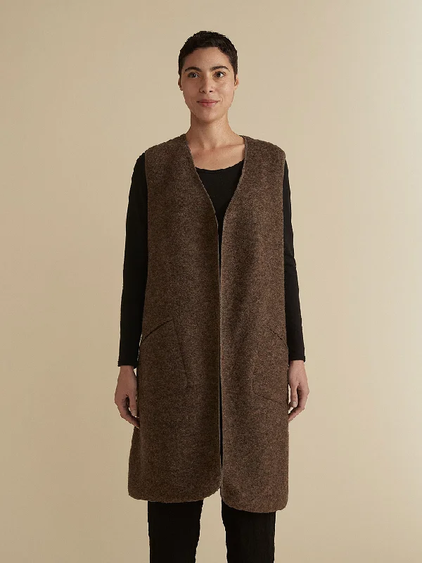 Long Boiled Wool Vest