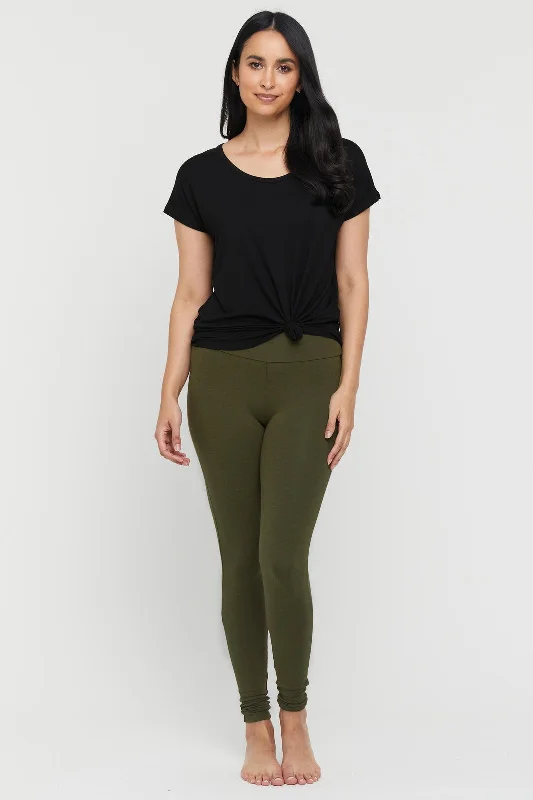 Soft Maternity Leggings - Dark Olive