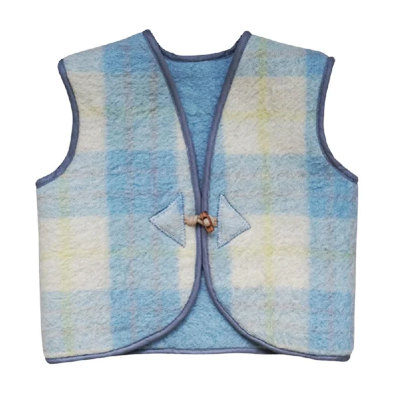 Vintage Wool Vest Blue Check