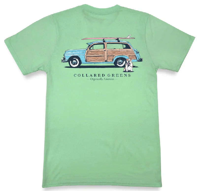 Beach Bound Bulldog: Short Sleeve T-Shirt - Palm Green