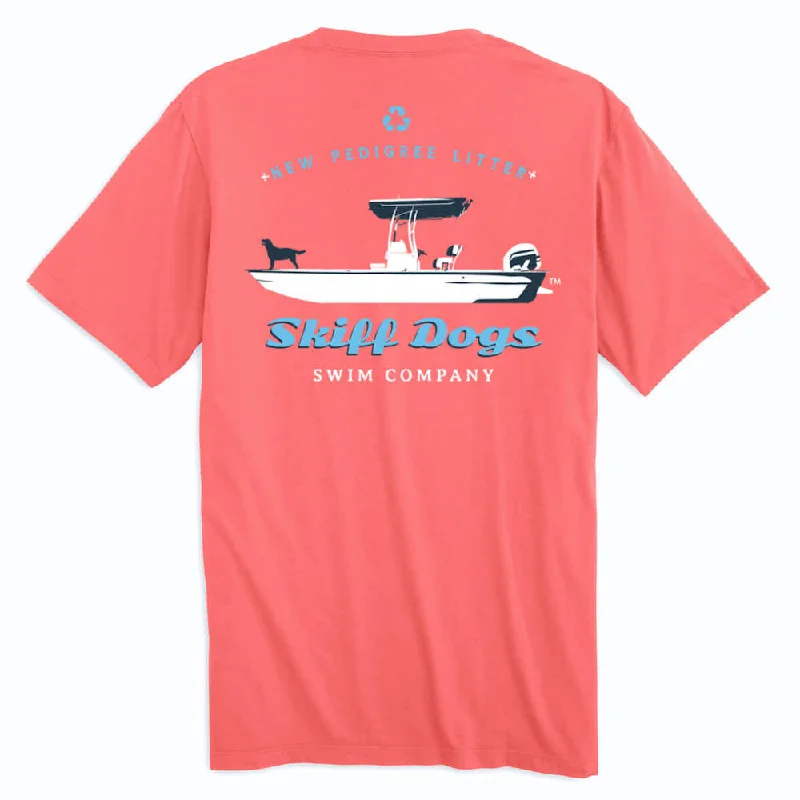 Skiff Dogs: Short Sleeve T-Shirt - Coral