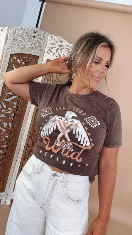 Find Your Wild Graphic Tee,Brown