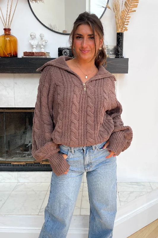 Let's Cuddle Sweater in Brown