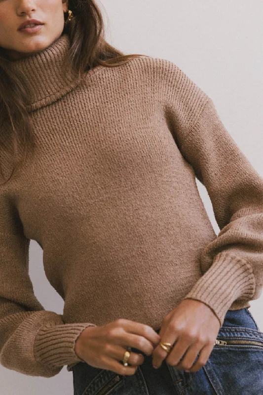 Shea Turtleneck Sweater in Brown