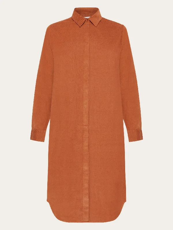 Corduroy shirt dress - Mocha Bisque