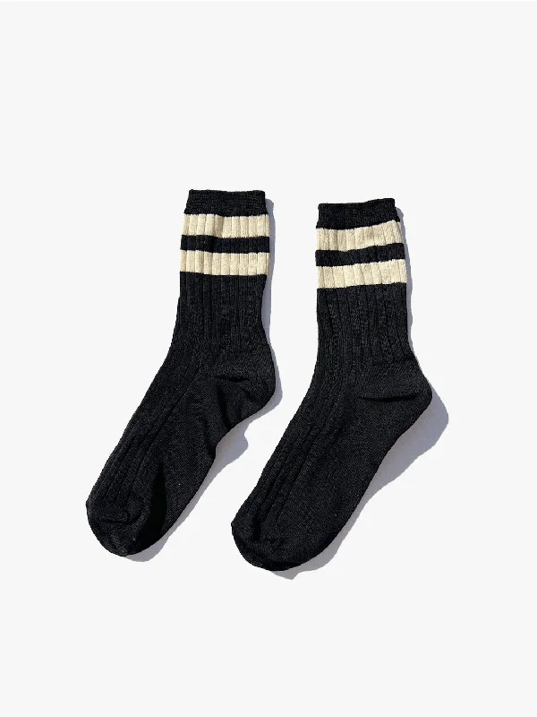 Her Varsity Sock - Black