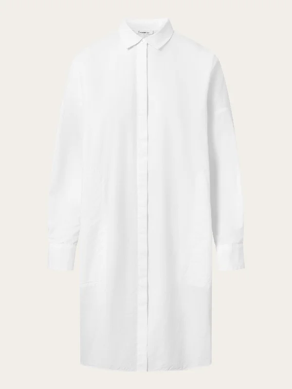 Poplin dropped shoulder shirt dress - Bright White