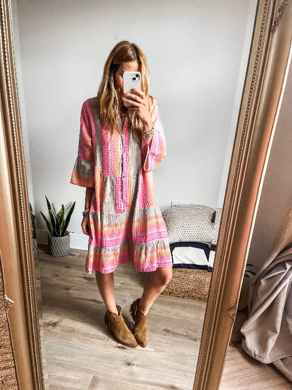 Aztec Print Smock Dress